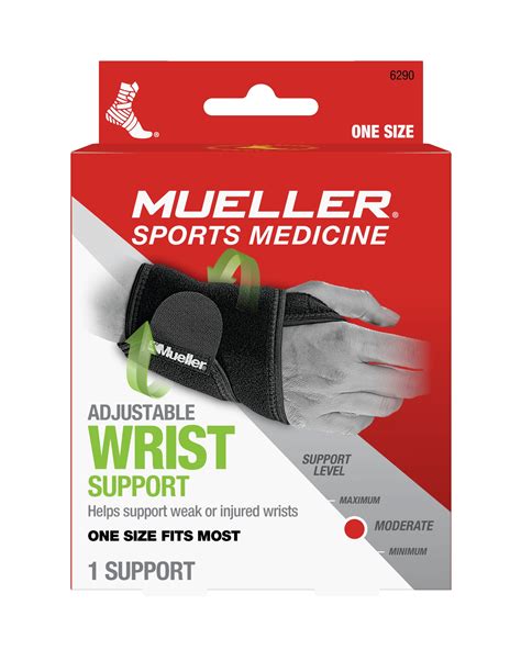 Mueller Adjustable Wrist Support, Black, One Size Fits Most HSA/FSA ...