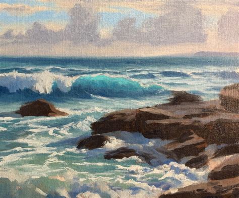 How to Paint a Rocky Shore Seascape - Samuel Earp | Seascape, Rocky shore, Ocean painting