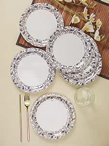 Buy Market99 Melamine White Round Serving Quarter Plates (Set of 6 ...