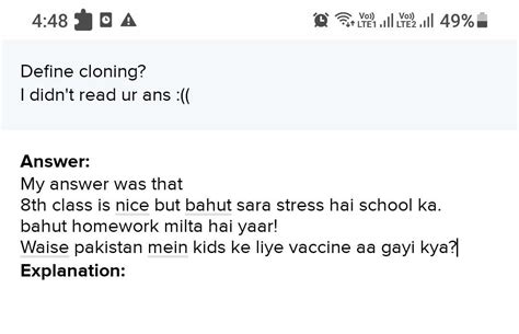 Define cloning?I didn't read ur ans :(( - Brainly.in