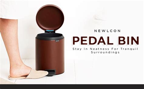 Brabantia Pedal Bins NewIcon Pedal Bin 5 litre Plastic Bucket Mineral ...