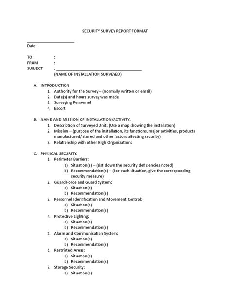 Image result for Example of a Security Survey Report