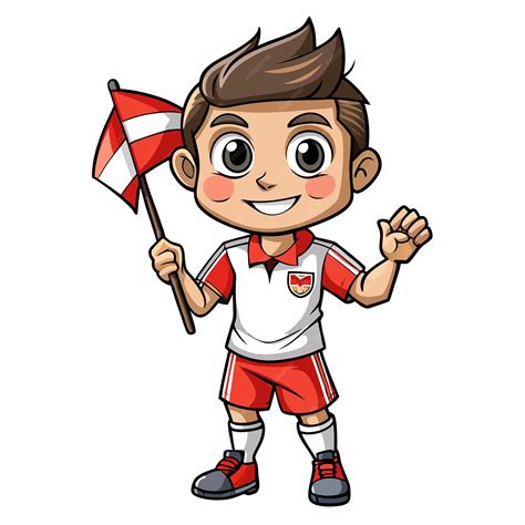 Young Indonesian Soccer Team Posing with Their National Flag | Premium ...