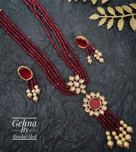 Buy Traditional Ruby Beads Necklace Designs Online – Gehna Shop