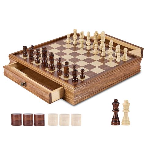 Vevor Solid Wood Chess Set 15 Inch 2 In 1 | Desertcart INDIA