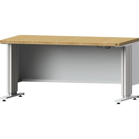 Electrically height adjustable workbench – ANKE: worktop depth 800 mm ...