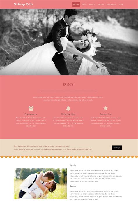 粉红色婚纱摄影网站模板_站长素材