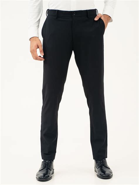 Buy Men Black Slim Fit Stretchable Formal Trouser
