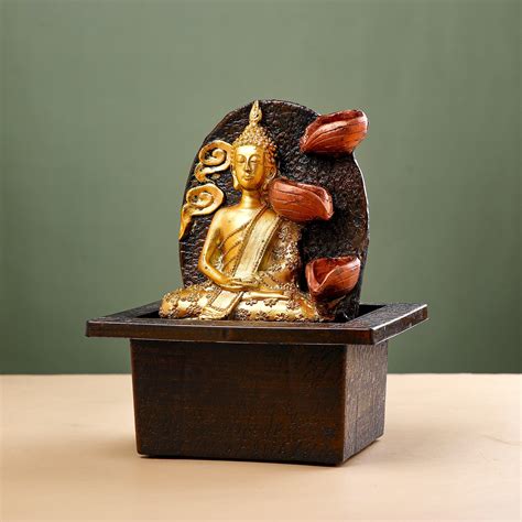 Meditating Buddha Water Fountain Showpiece