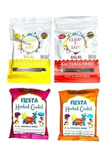 Herbal Gulal Natural Holi Colours of 4 Shades Red & Yellow,Pink and ...