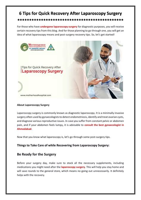 Image result for Laparoscopy Recovery