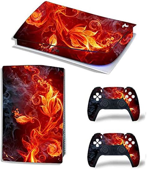 Khushi Decor Red Flower UV 3M Vinyl Sticker Decals for Playstation 5 ...