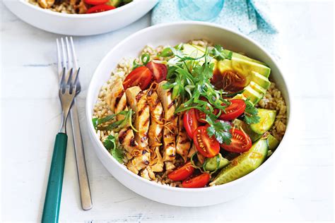 Barbecued chicken rice bowls | Recipe Cart | Recipe Cart