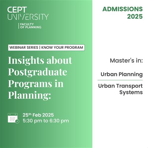 Webinar Series: Postgraduate Programs in Faculty of Planning - Event ...