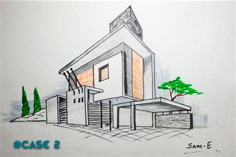 2 Point Perspective House Drawing at GetDrawings | Free download