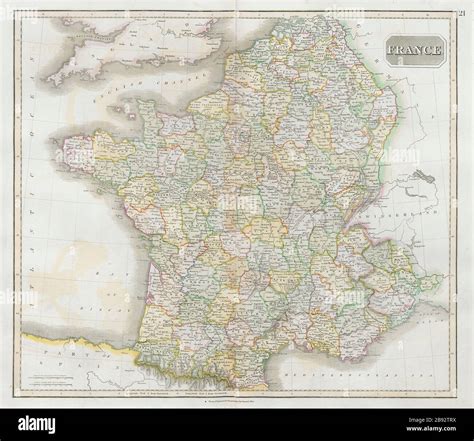 First French Empire with 13 Belgian & 6 Piedmont départements. THOMSON 1830 map Stock Photo - Alamy