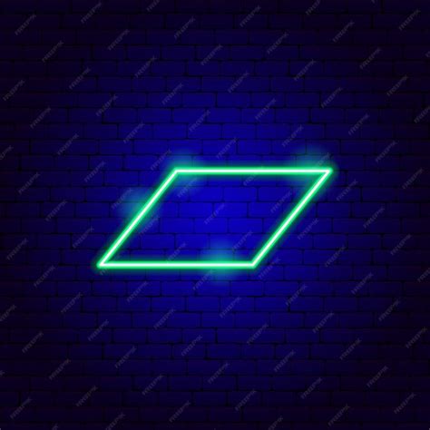 Parallelogram neon sign | Premium Vector