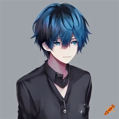 Anime Boy With Dark Blue Hair