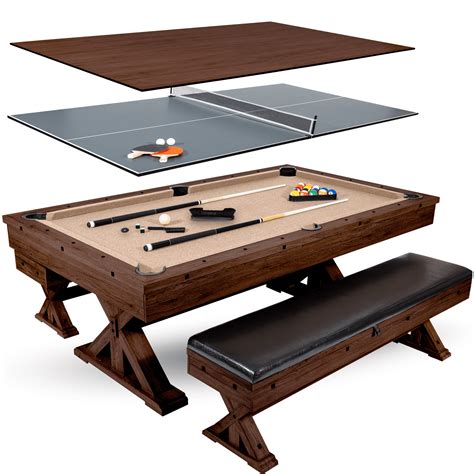 Pool Table.Dining Table Combo with Benches for Stylish Outdoor & Indoor ...