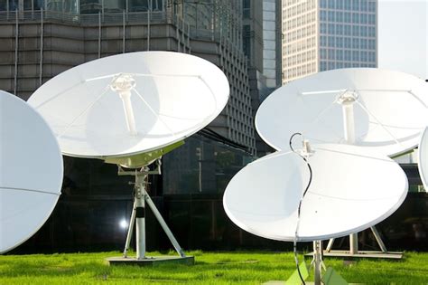 Picture of parabolic satellite dish space technology receivers ...