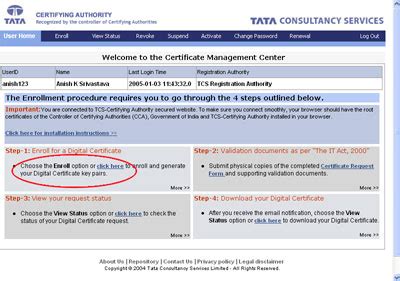 Digital Certificate Registration Center