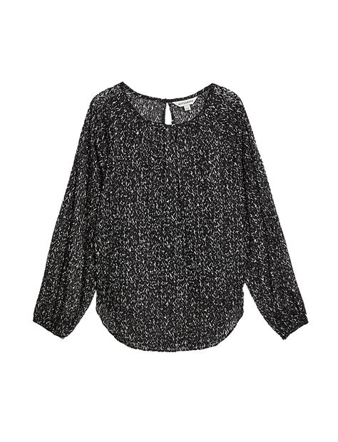 Buy Printed Crew Neck Blouse at Marks & Spencer