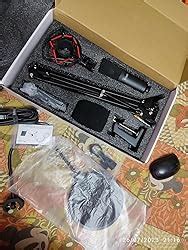 FIFINE USB Gaming Microphone Set with Flexible Arm Stand Pop Filter ...