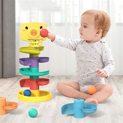 婴儿玩具6个月以上益智早教叠叠投篮轨道球转转乐宝宝0一1岁玩具