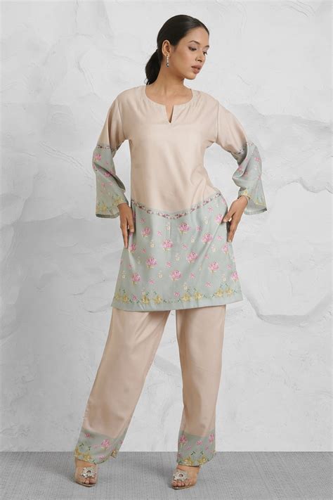 House Of Kari(Chikankari Clothing) - Lawn Cotton Co-ord Set - Beige ...