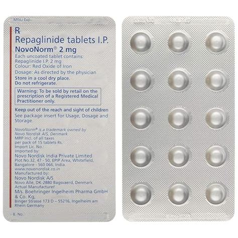 Novonorm 2 Mg - Strip of 15 Tablets : Amazon.in: Health & Personal Care