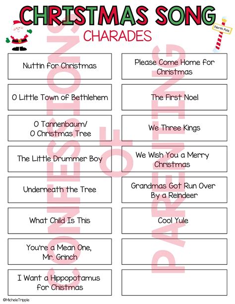 94 Festive Christmas Song Charades