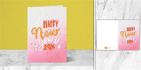 Bubble Typography 2026 New Year Card | Twinkl Party