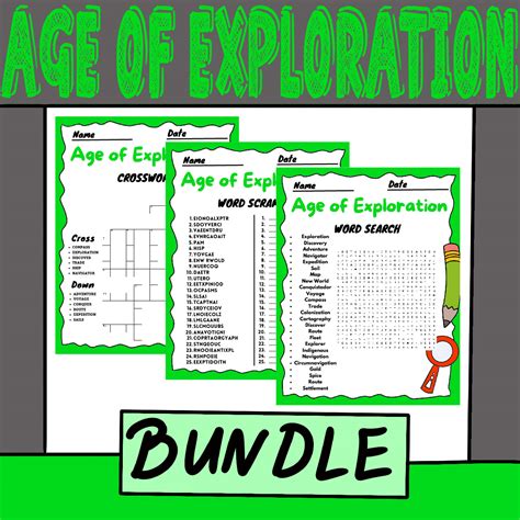 Age of Exploration word search/word scrimble/crossword puzzle | Made By ...