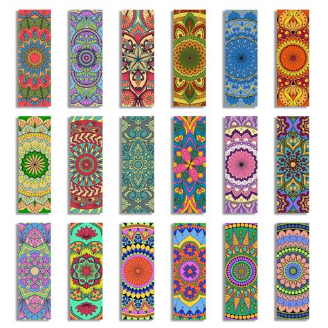 Ambiyaa Set of 18 Handmade Mandala Bookmarks in Indian Colors : Amazon ...