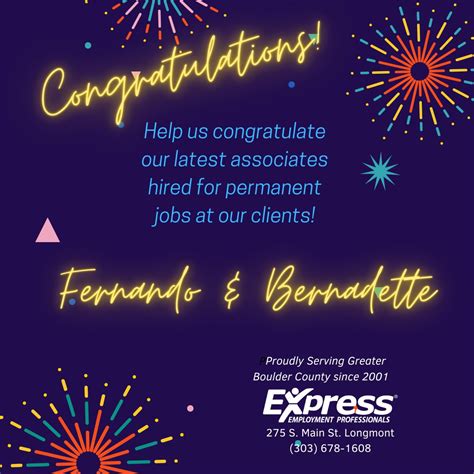 We're congratulating out latest Express associates hired by our clients ...