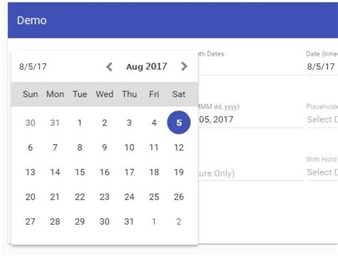 Customize Bootstrap Date PICKER in Angular 的图像结果