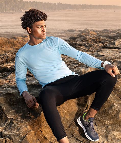 TechnoSport Crew Neck Full Sleeve Dry Fit T Shirt for Men OR-17 (Sky B ...