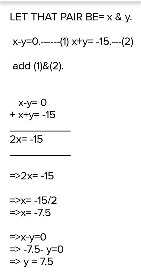 Write down a pair of integers whose : a) Sum is -4 b) differences is ...