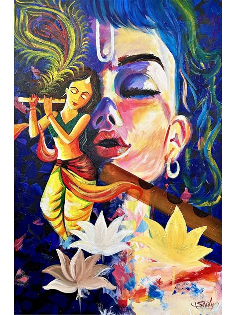 Radha Krishna Love | Painting by Shaily Verma | Exotic India Art