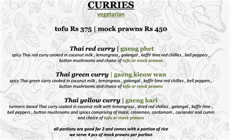 Menu at Kin Thai, Gurugram
