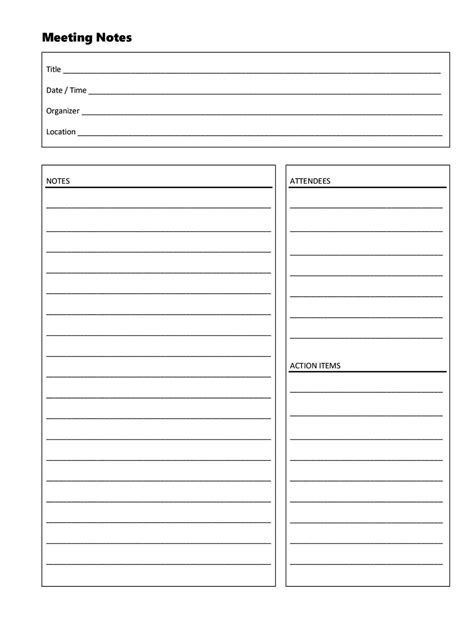 Simple Meeting Notes Template 的图像结果