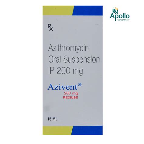 Azivent 200 mg Suspension 15 ml Price, Uses, Side Effects, Composition ...