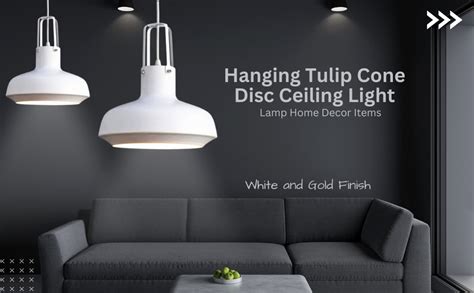 Buy MONI Tulip Cone Disc Pendant Light for Ceiling Warm White Hanging ...