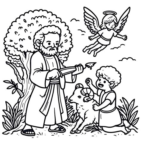 Abraham and Isaac Bible coloring page - Download, Print or Color Online ...