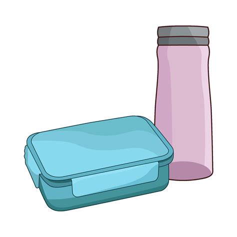 illustration of lunch box and water bottle 49632029 Vector Art at Vecteezy