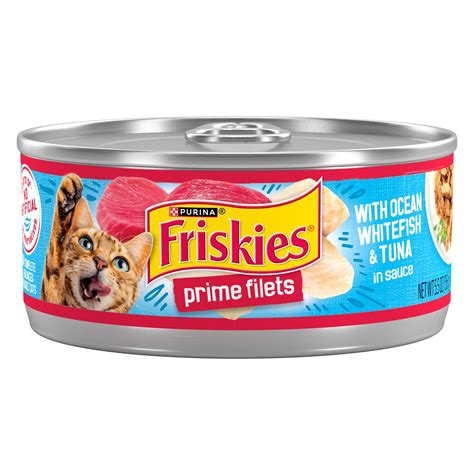 Purina Friskies Wet Cat Food Prime Filets With Ocean Whitefish and Tuna ...