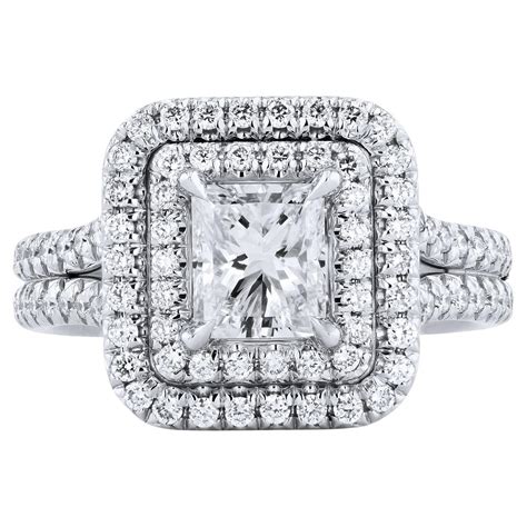 Double Diamond Platinum Engagement Ring at 1stDibs | double diamond ...