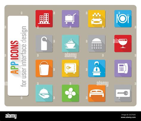 hotel room services icon set Stock Vector Image & Art - Alamy
