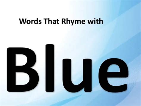 Words That Rhyme With Blue - English Vocabulary - Quran Mualim 2025