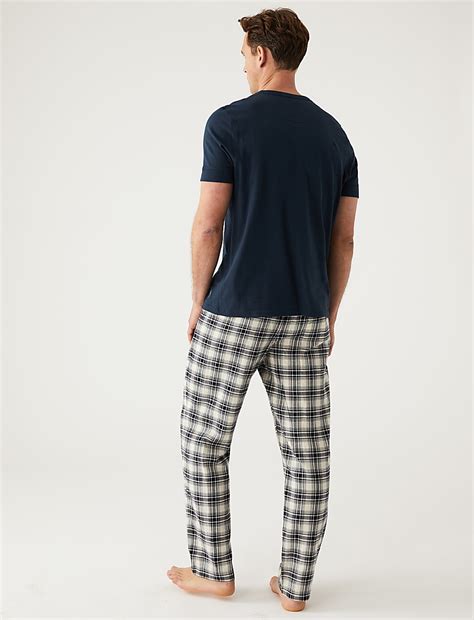 Buy Pure Cotton Checked Pyjama Bottoms at Marks & Spencer
